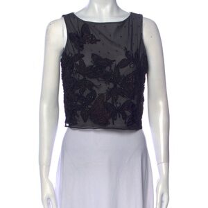 Alice & Olivia beaded butterfly sequin tank top size 6